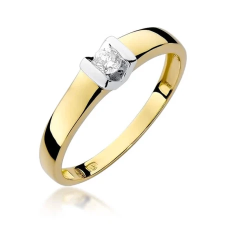 Złoty pierścionek z diamentem EY-249 0,10ct