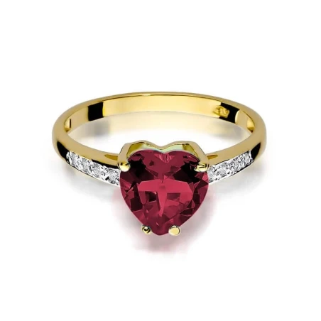Złoty pierścionek z diamentem EY-31 rubin