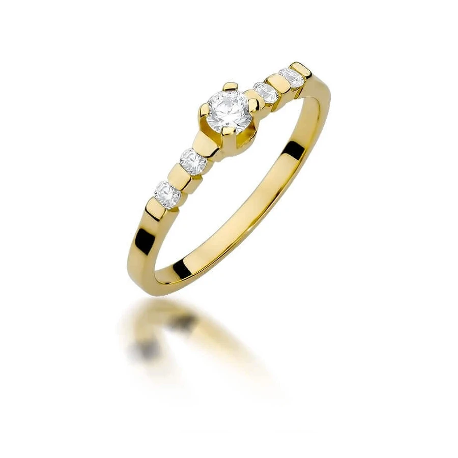 Złoty pierścionek z diamentem EY-384 0,35ct
