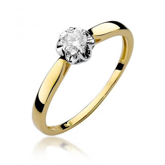 Złoty pierścionek z diamentem EY-62 0,15ct