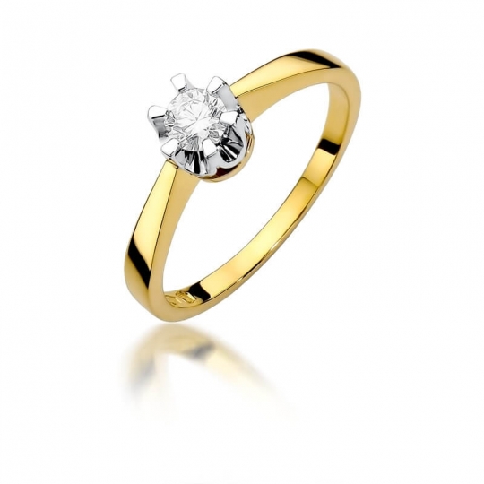 Złoty pierścionek z diamentem EY-408 0,25ct