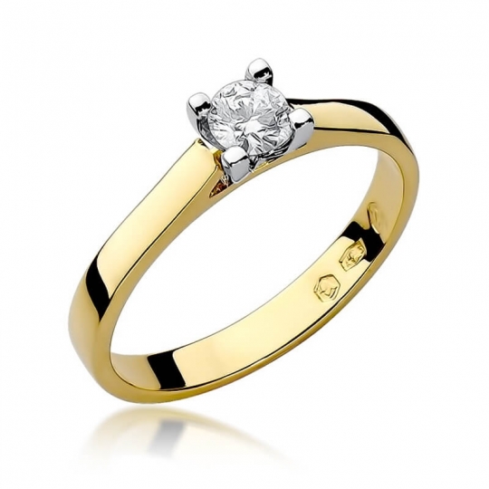 Złoty pierścionek z diamentem EY-221B 0,25ct