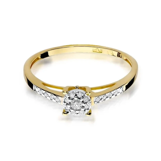 Gold Ring 585 mit Diamant Diamant Diamant 0.12ct