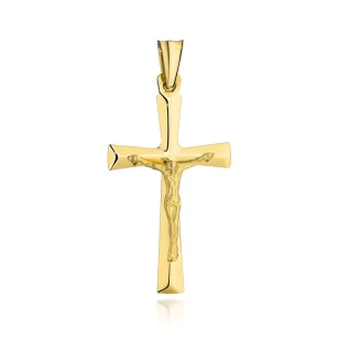 ⭐ Krzyżyk złoty z ukrzyżowanym Jezusem duży ♥ Ergold