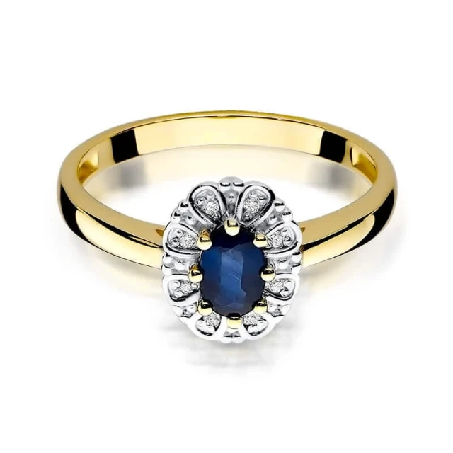 Goldring 585 mit Diamant Saphir 0,70ct