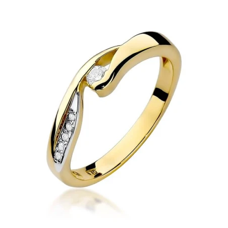 Złoty pierścionek z diamentem EY-82 0,08ct
