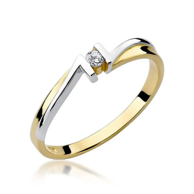 Gold Ring 585 mit Diamant Diamant Diamant 0.04ct