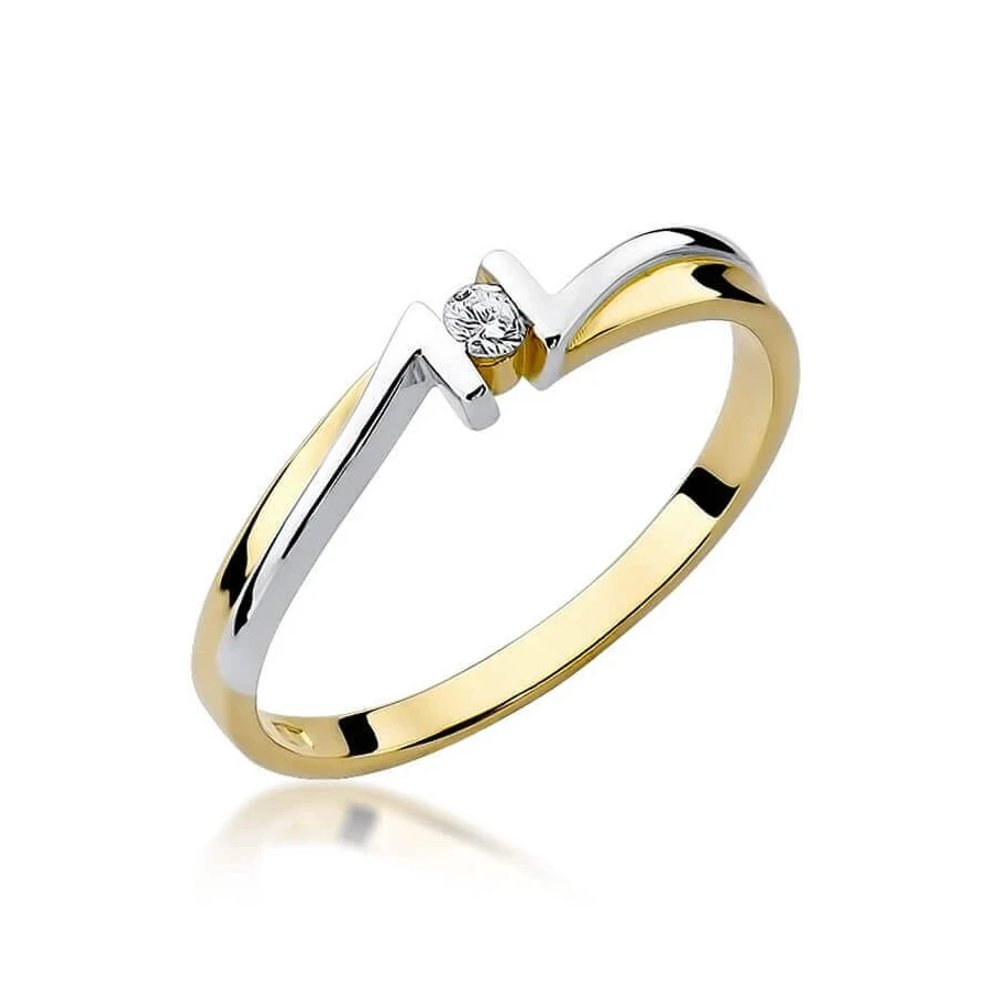Złoty pierścionek z diamentem EY-204 0,04ct