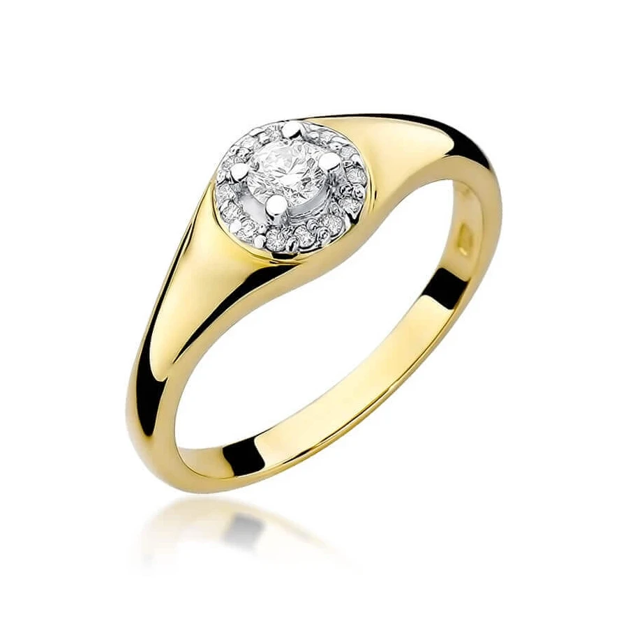 Złoty pierścionek z diamentem EY-41 0,17ct
