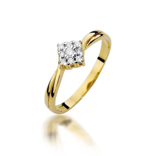 Gold Ring 585 mit Diamant Diamant Diamant 0.09ct