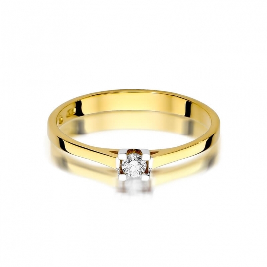 Złoty pierścionek z diamentem EY-407 0,09ct