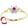 Złoty pierścionek piękny Kwiat różowy kamień P3.1292cr | ERgold