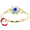 Złoty pierścionek piękny Kwiat niebieski kamień P3.1292n | ERgold