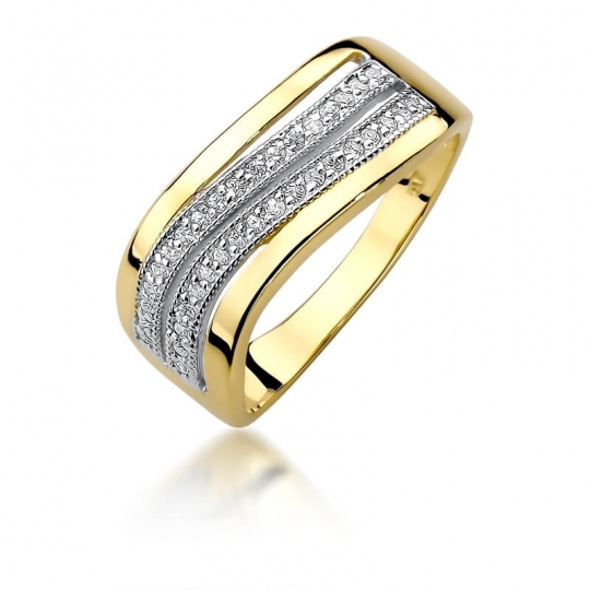 Złoty pierścionek z diamentem EY-416 0,18ct