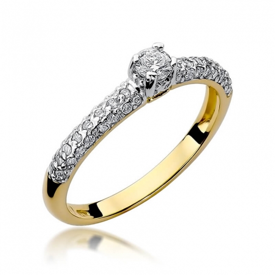 Złoty pierścionek z diamentem EY-200 0,36ct