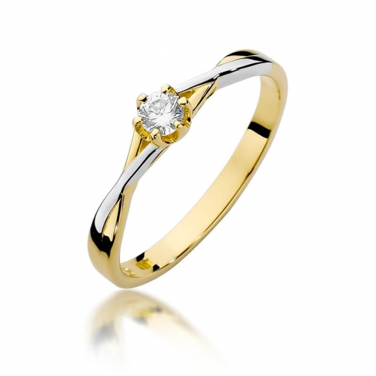 Złoty pierścionek z diamentem EY-340 0,12ct