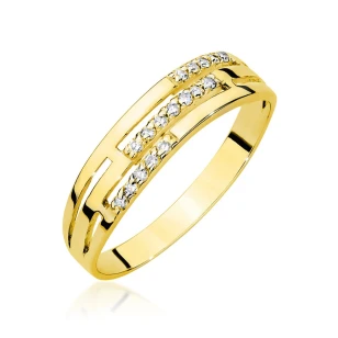 Złoty Pierścionek 585 Z Diamentami 0,15ct certyfikat