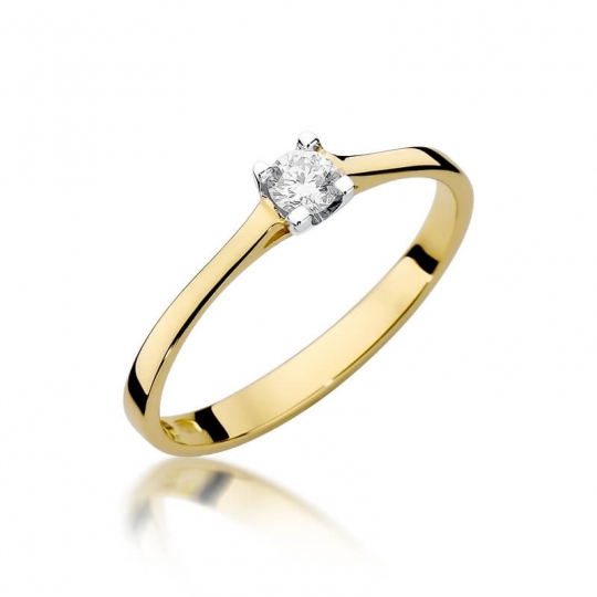 Złoty pierścionek z diamentem EY-336 0,15ct