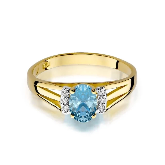 Goldring 585 mit Diamanttopaz 0,50ct