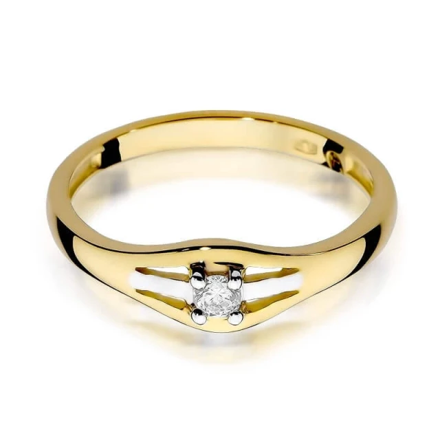 Gold Ring 585 mit Diamant Diamant Diamant 0.10ct