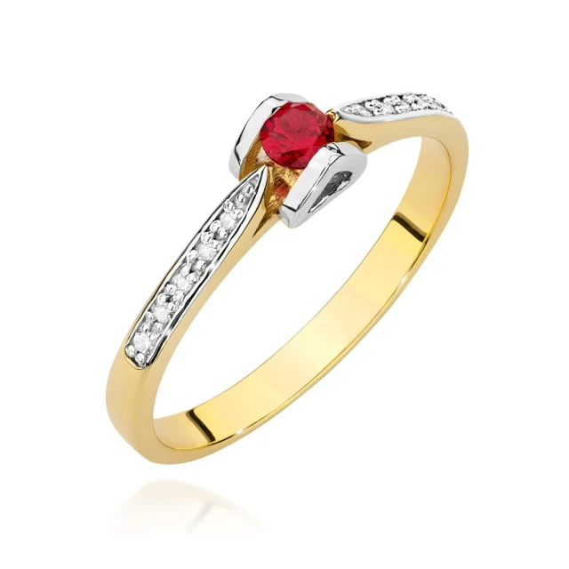 Gold Ring 585 mit Diamant Diamant Diamant 0.10ct