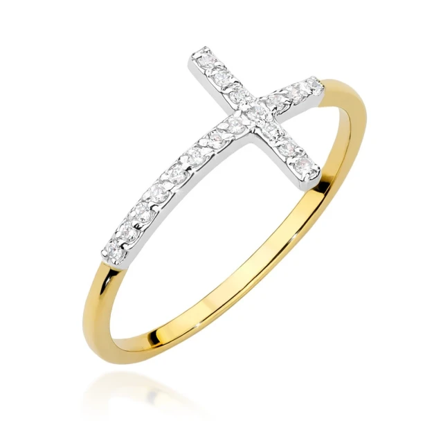 Gold Ring 585 mit Diamant Diamant Diamant 0.10ct