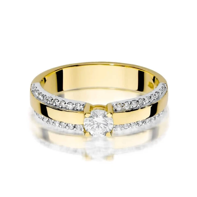 Gold Ring 585 mit Diamant Diamant Diamant 0.25ct