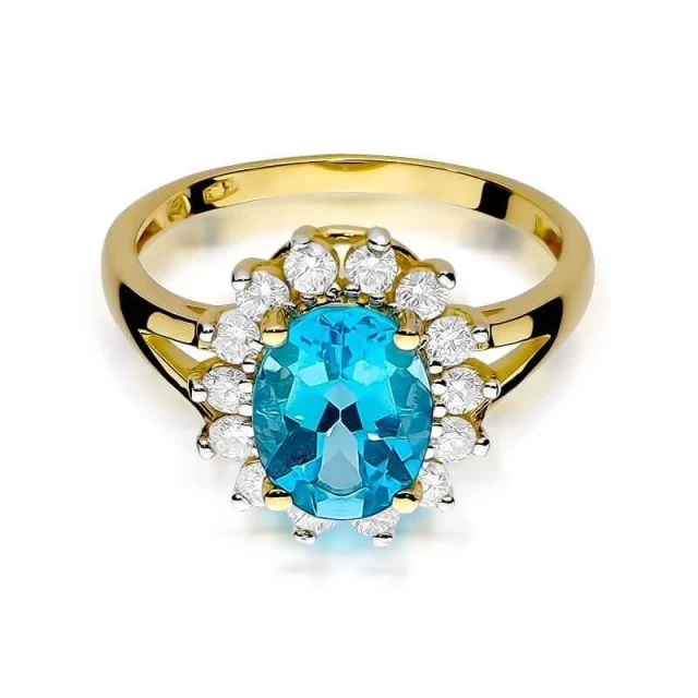 Goldring 585 mit Diamanttopaz 1,70ct