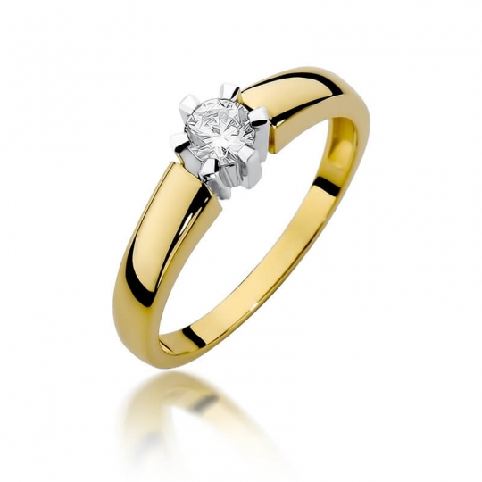 Złoty pierścionek z diamentem EY-405 0,23ct