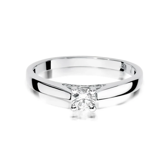 Złoty pierścionek zaręczynowy z diamentem białe złoto 0,30ct