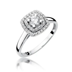 Pierścionek złoty 585 białe złoto brylant diamenty 0,50ct
