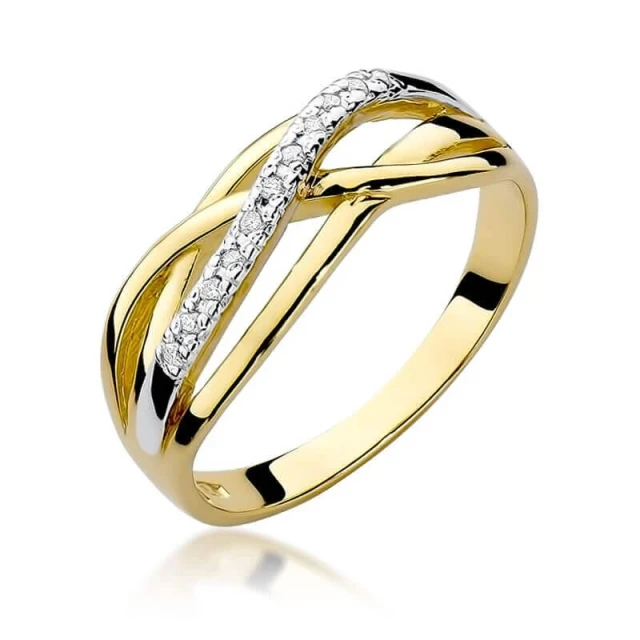 Gold Ring 585 mit Diamant Diamant Diamant 0.10ct