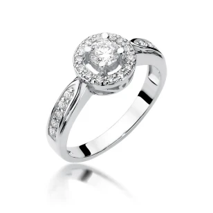 Złoty pierścionek 585 diamenty białe złoto 0,51ct