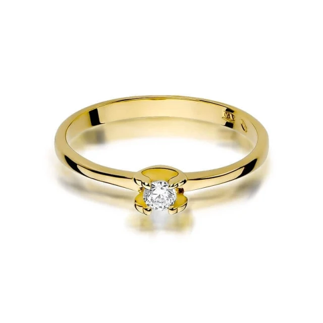 Gold Ring 585 mit Diamant Diamant Diamant 0.09ct