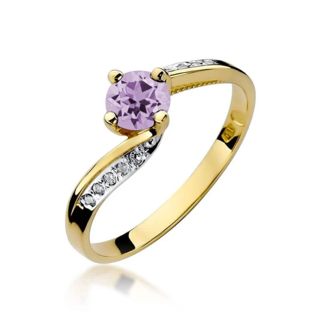 Goldring 585 mit Diamant-Amethyst 0,50ct