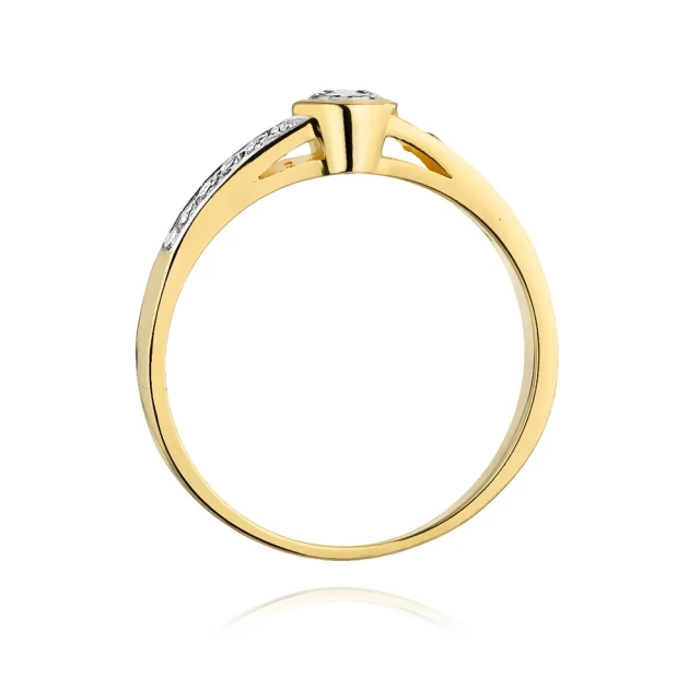 Złoty pierścionek z diamentami 0,35ct certyfikat