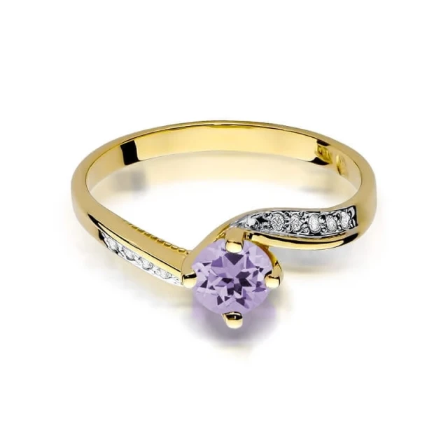 Goldring 585 mit Diamant-Amethyst 0,50ct