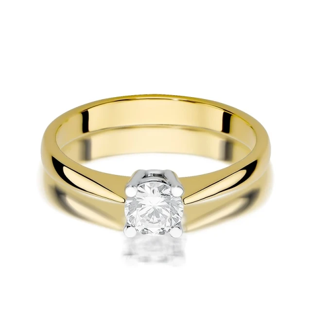 Złoty pierścionek zaręczynowy z diamentem 0,50ct