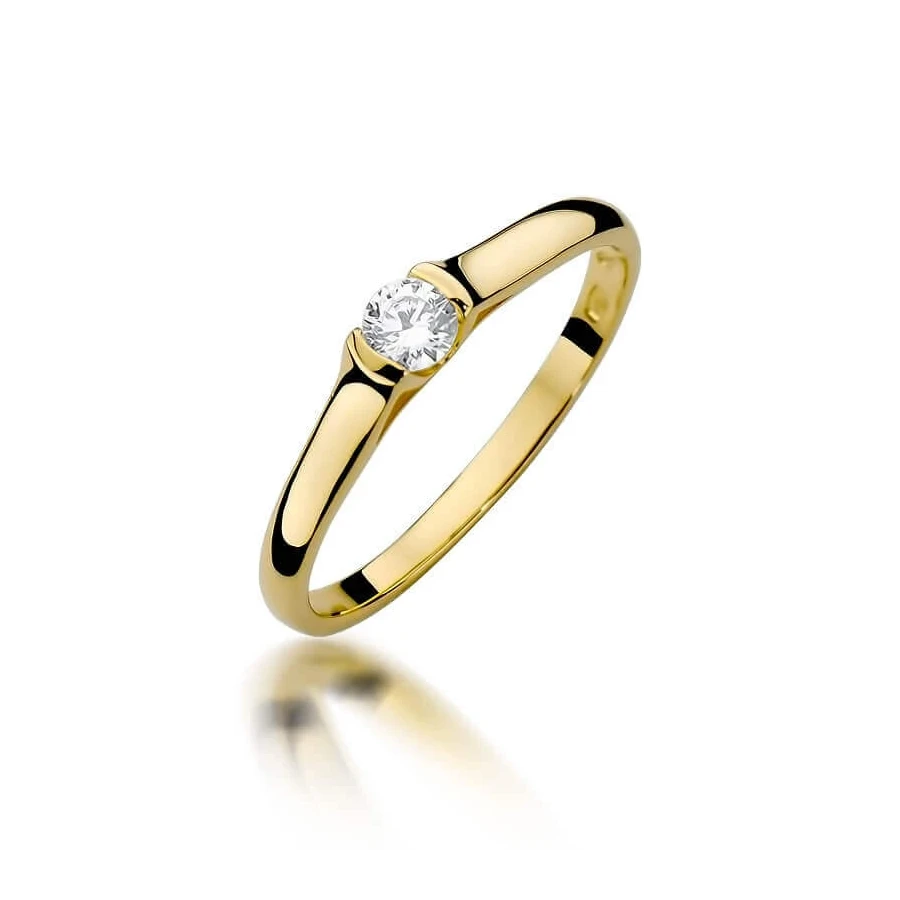 Złoty pierścionek z diamentem EY-369 0,15ct