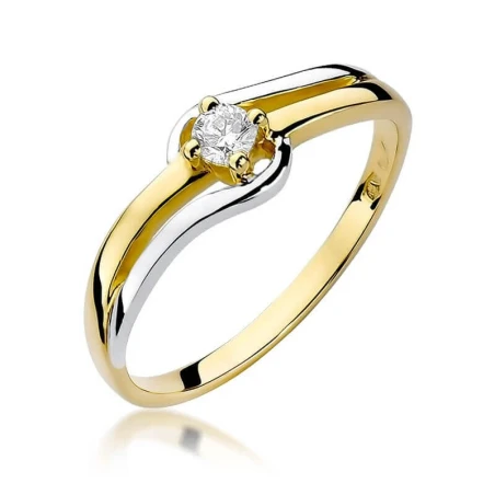 Złoty pierścionek z diamentem EY-255 0,10ct