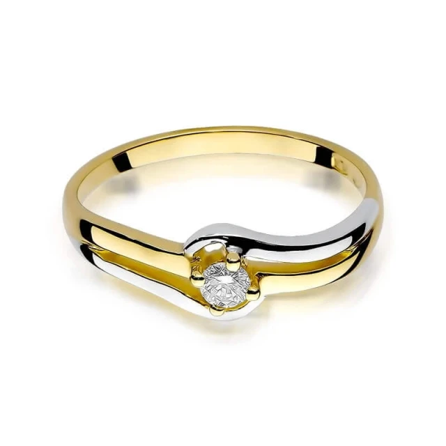 Gold Ring 585 mit Diamant Diamant Diamant 0.10ct