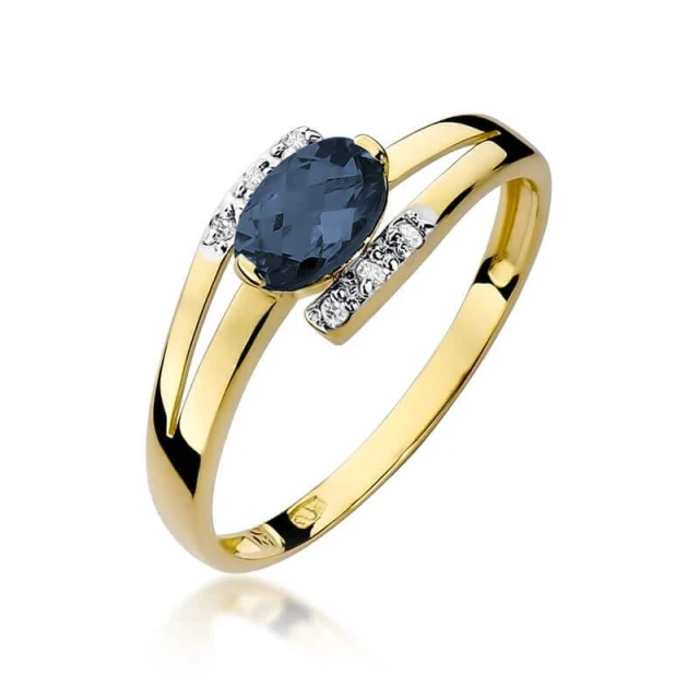 Goldring 585 mit Diamant Saphir 0,70ct