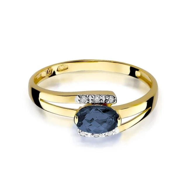 Goldring 585 mit Diamant Saphir 0,70ct