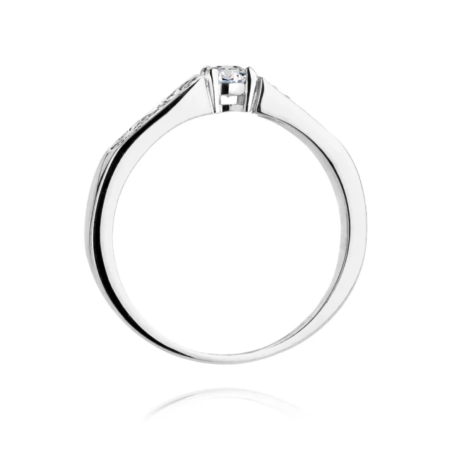 Złoty pierścionek 585 białe złoto brylanty 0,35ct