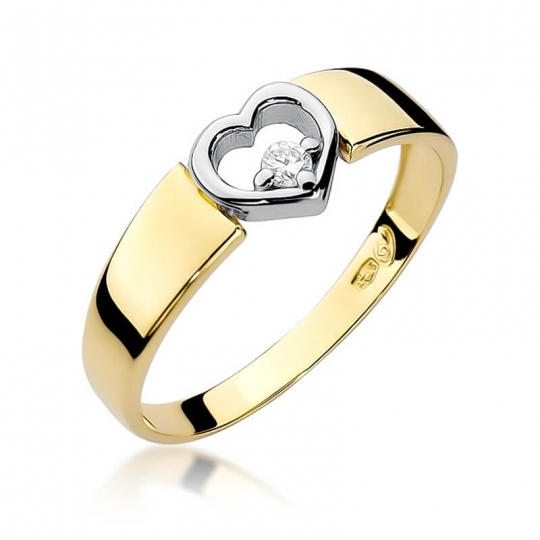 Złoty pierścionek z diamentem EY-276 0,04ct