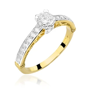 Złoty Pierścionek 585 Brylanty 0,56ct Certyfikat