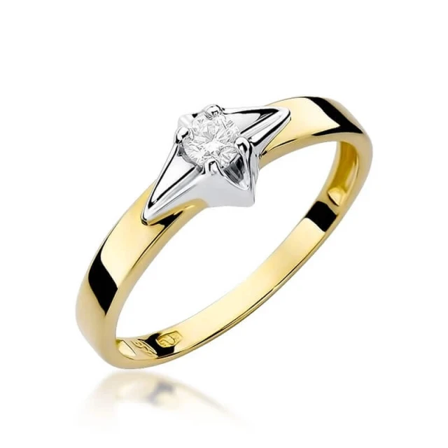 Gold Ring 585 mit Diamant Diamant Diamant 0.10ct