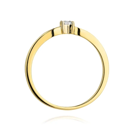 Pierścionek diament serce złoty 0,12ct
