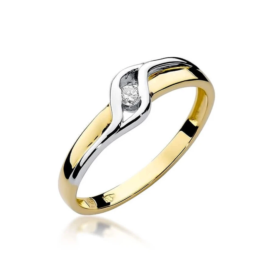 Złoty pierścionek z diamentem EY-178 0,04ct
