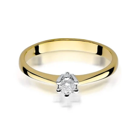 Złoty pierścionek z diamentem EY-256 0,15ct
